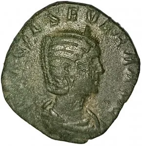 Sesterzio di Filippo I. Dritto col busto di Otacilia