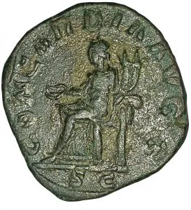 Sesterzio di Filippo I. Rovescio con Concordia