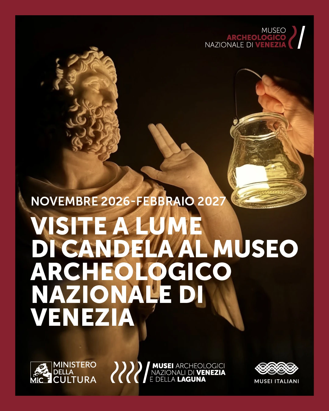 Visite a lume di candela al Museo archeologico nazionale di Venezia Novembre 2026 - Febbraio 2027
